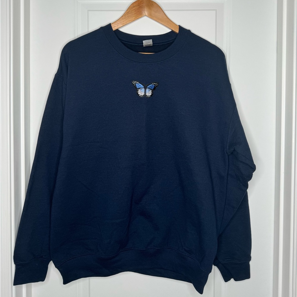 Blue Butterfly Crewneck